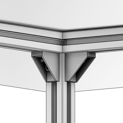 40-160-3SS MODULAR SOLUTIONS GUSSET BRACKET 18.5MM X 45MM WITH STAINLESS STEEL HARDWARE REINFORCEMENT ANGLE
